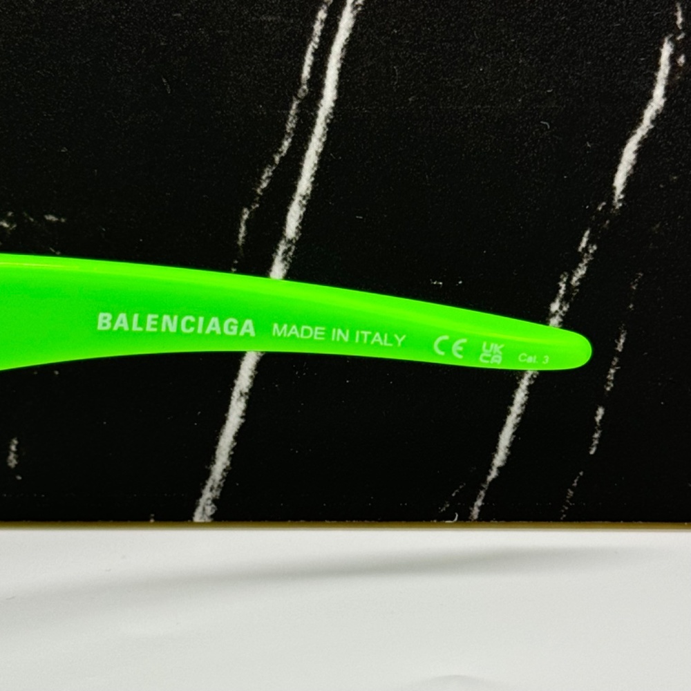 NEW BB0253S 005 BALENCIAGA GREEN GREY OVAL UNISEX BALENCIAGA SUNGLASSES - Picture 9 of 10